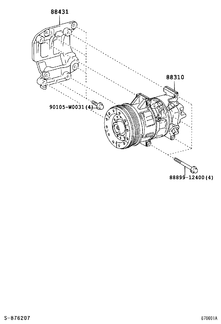 88310-0F021 COMPRESSOR ASSY, W/PULLEY product image