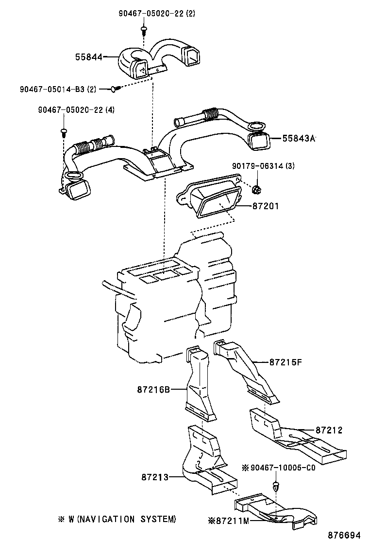 87201-02220 DUCT SUB-ASSY, AIR, NO.1 product image