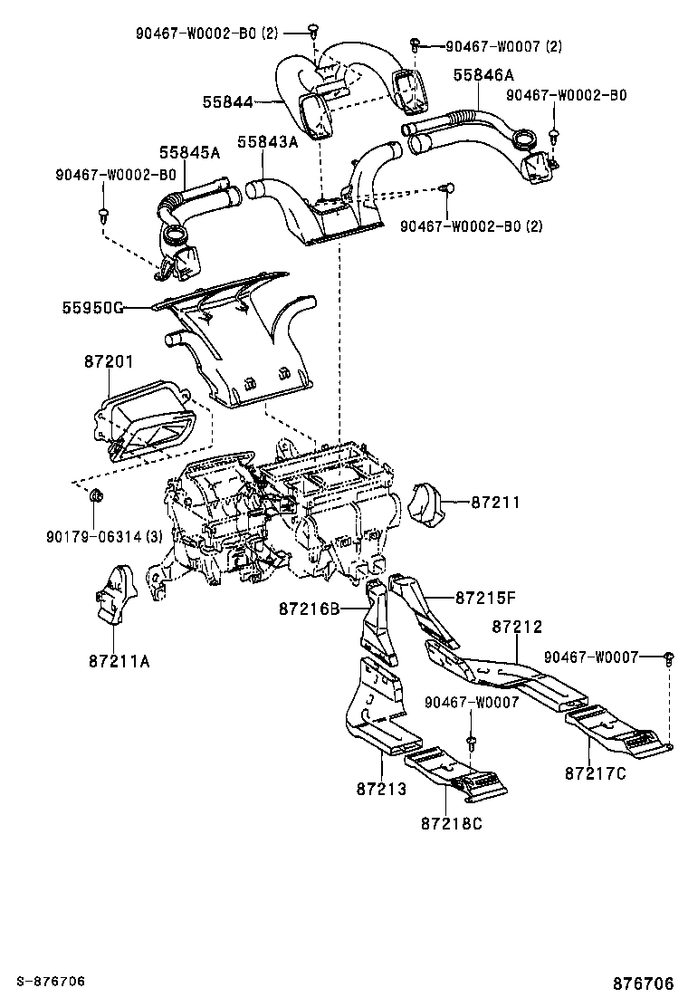 55844-0F020 DUCT, HEATER TO REGISTER, NO.2 product image
