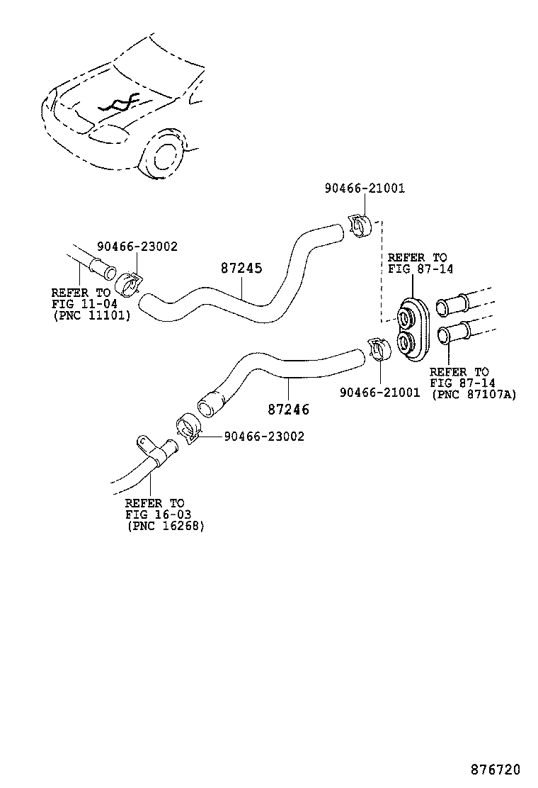 87245-01130 HOSE, HEATER WATER, INLET product image