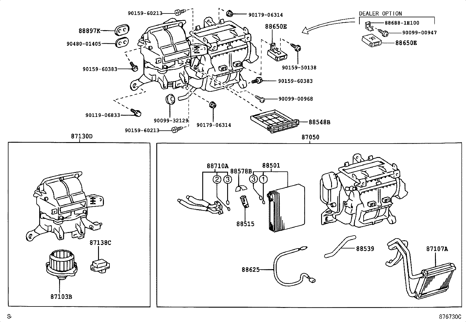 87107-12540 UNIT SUB-ASSY, HEATER RADIATOR product image