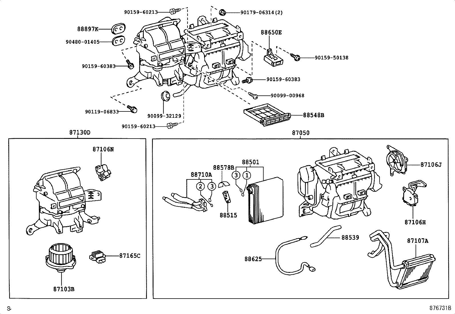 87107-12540 UNIT SUB-ASSY, HEATER RADIATOR product image
