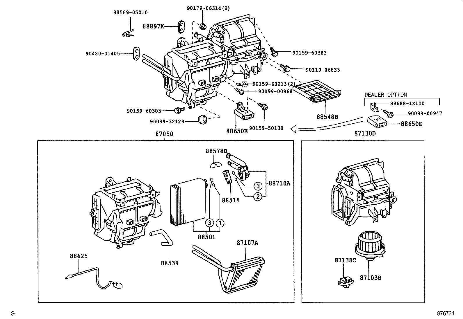 87107-12540 UNIT SUB-ASSY, HEATER RADIATOR product image