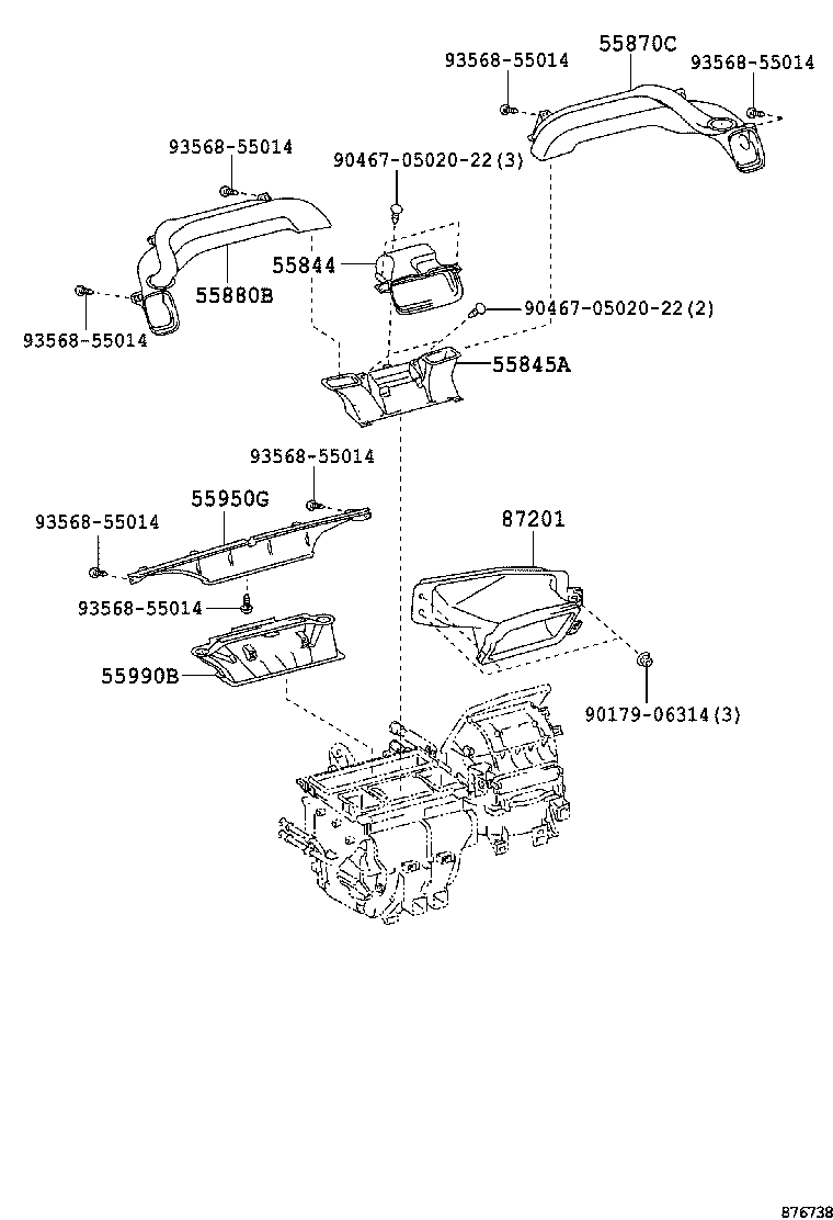 55950-21020 NOZZLE ASSY, DEFROSTER product image