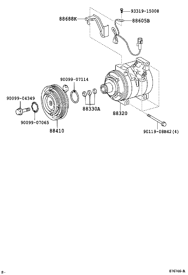 Toyota 88320-21100 COMPRESSOR ASSY, COOLER