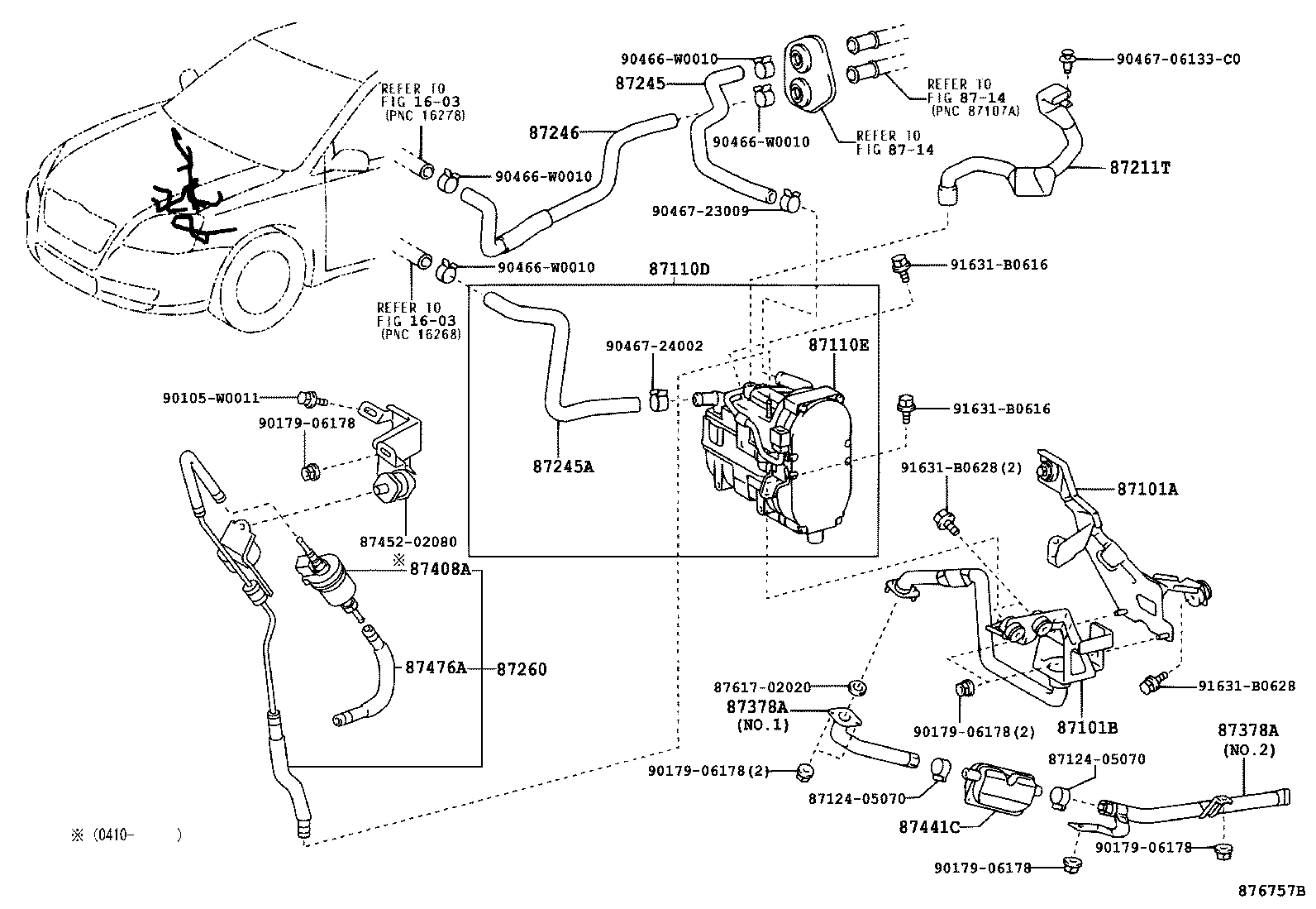 87245-0F120 HOSE, HEATER WATER, OUTLET product image