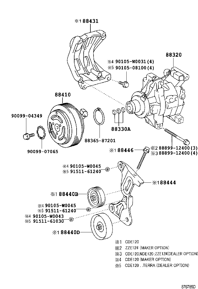 88431-02080 BRACKET, COMPRESSOR MOUNTING, NO.1 product image