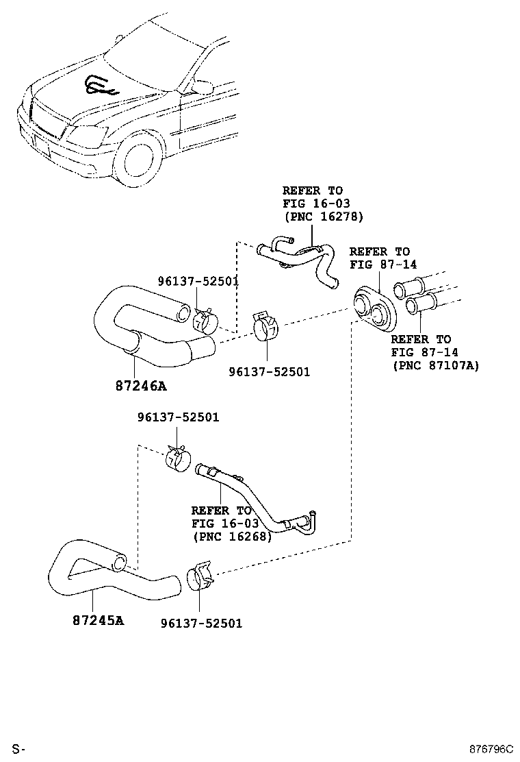 87245-30A30 HOSE, HEATER WATER, OUTLET A product image