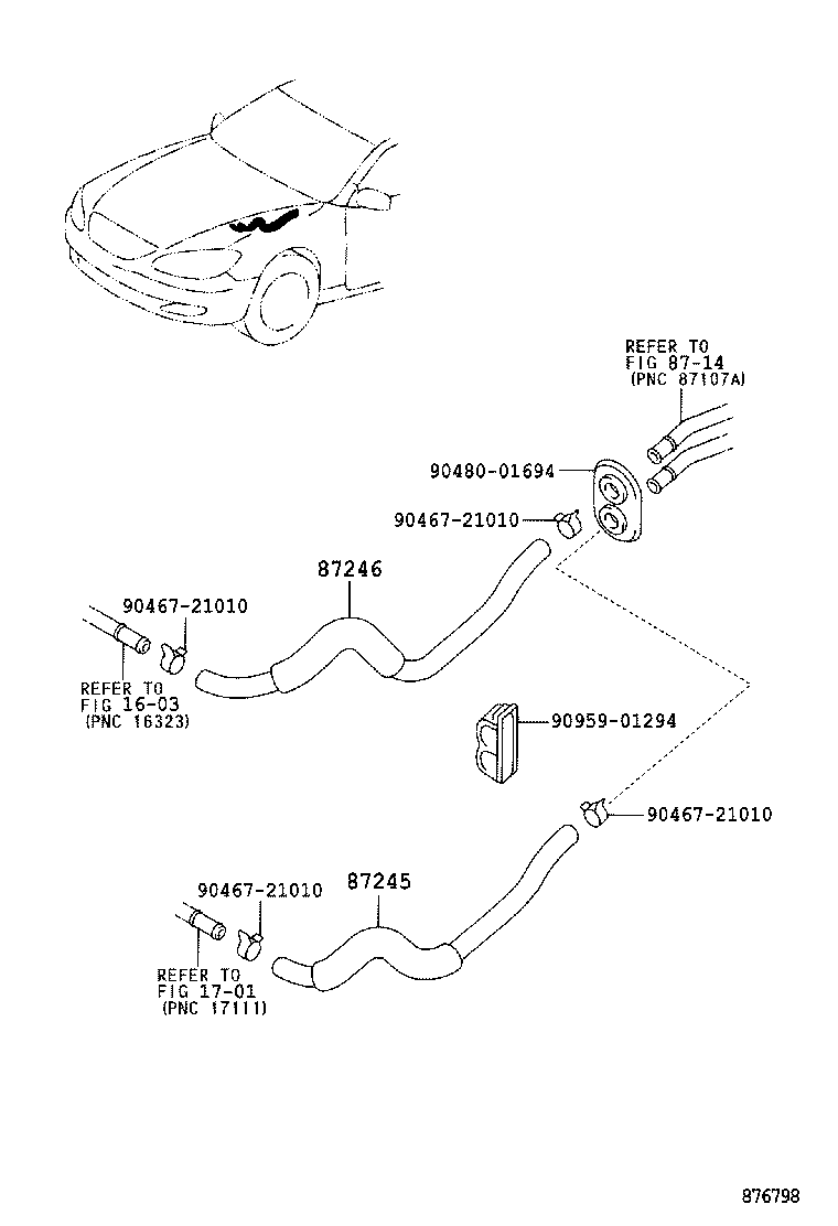 87245-33340 HOSE, HEATER WATER, INLET product image