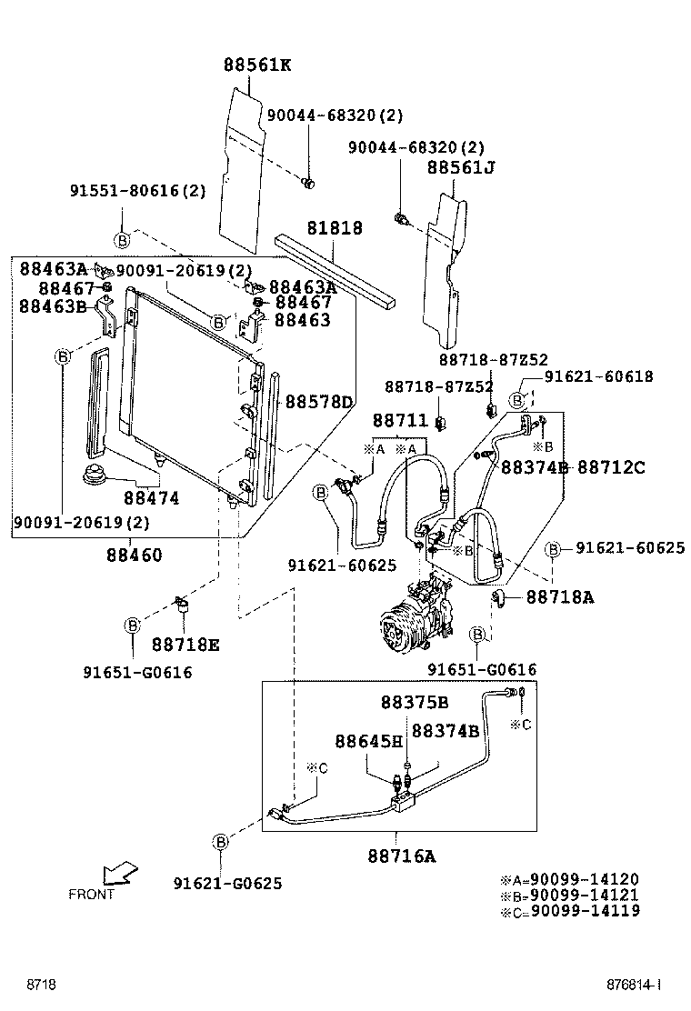 Toyota 88460-BZ030 CONDENSER ASSY, COOLER