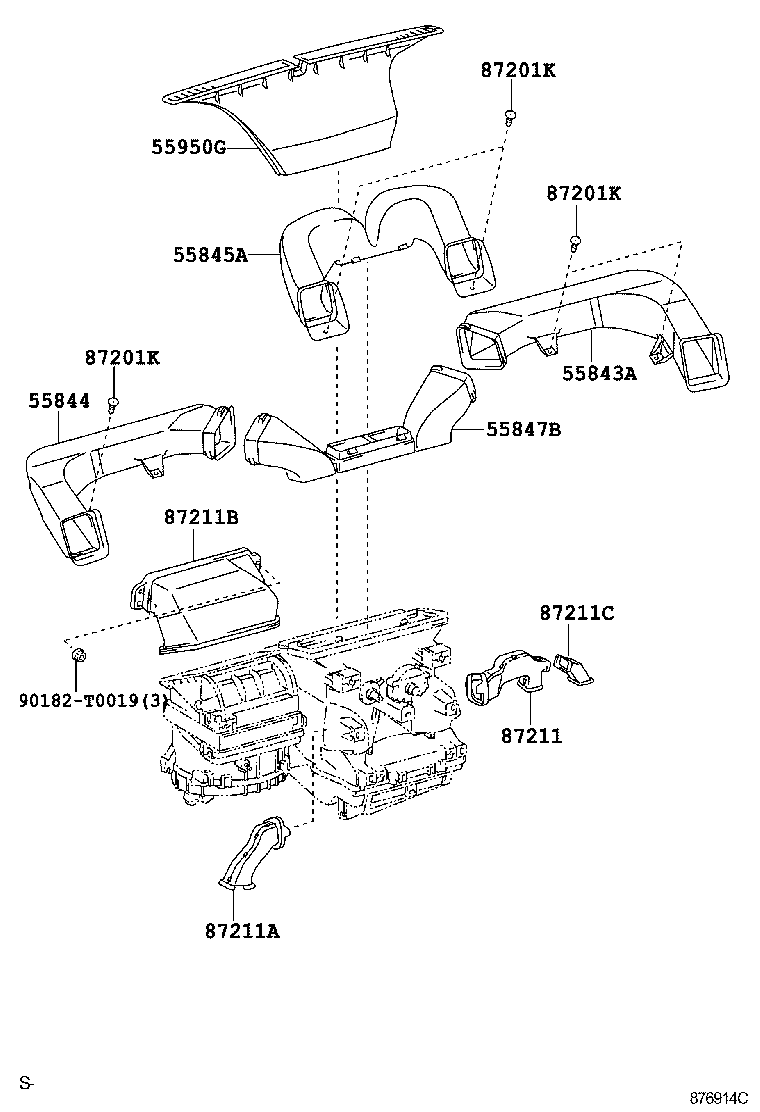 55844-0K030 DUCT, HEATER TO REGISTER, NO.2 product image
