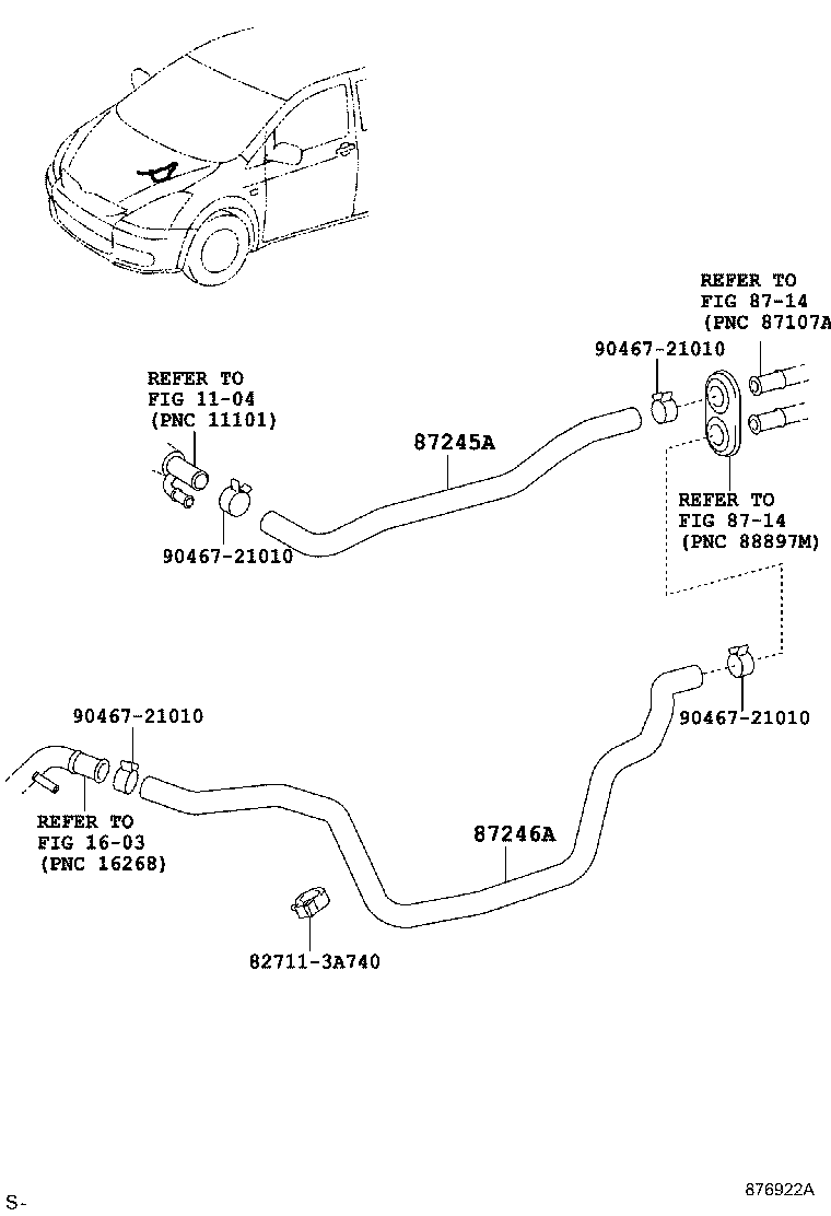 87245-68020 HOSE, HEATER WATER, OUTLET A product image