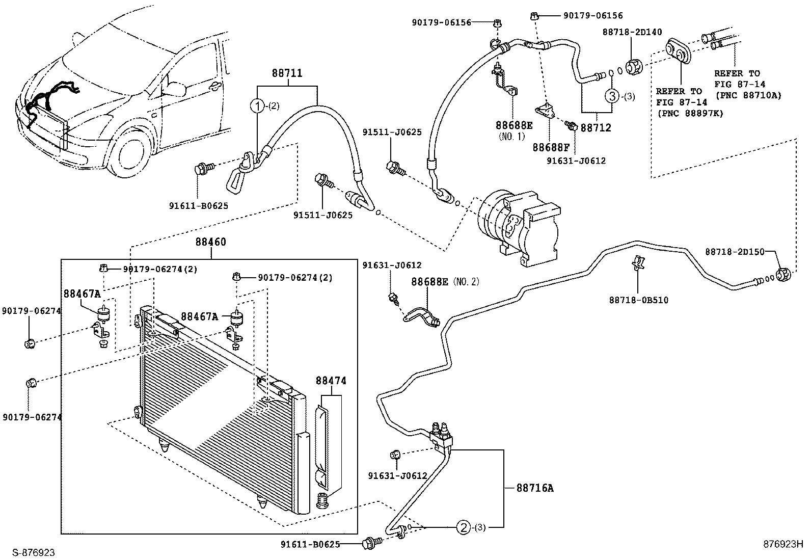 88688-2G020 BRACKET, COOLER REFRIGERANT HOSE, NO.1 product image