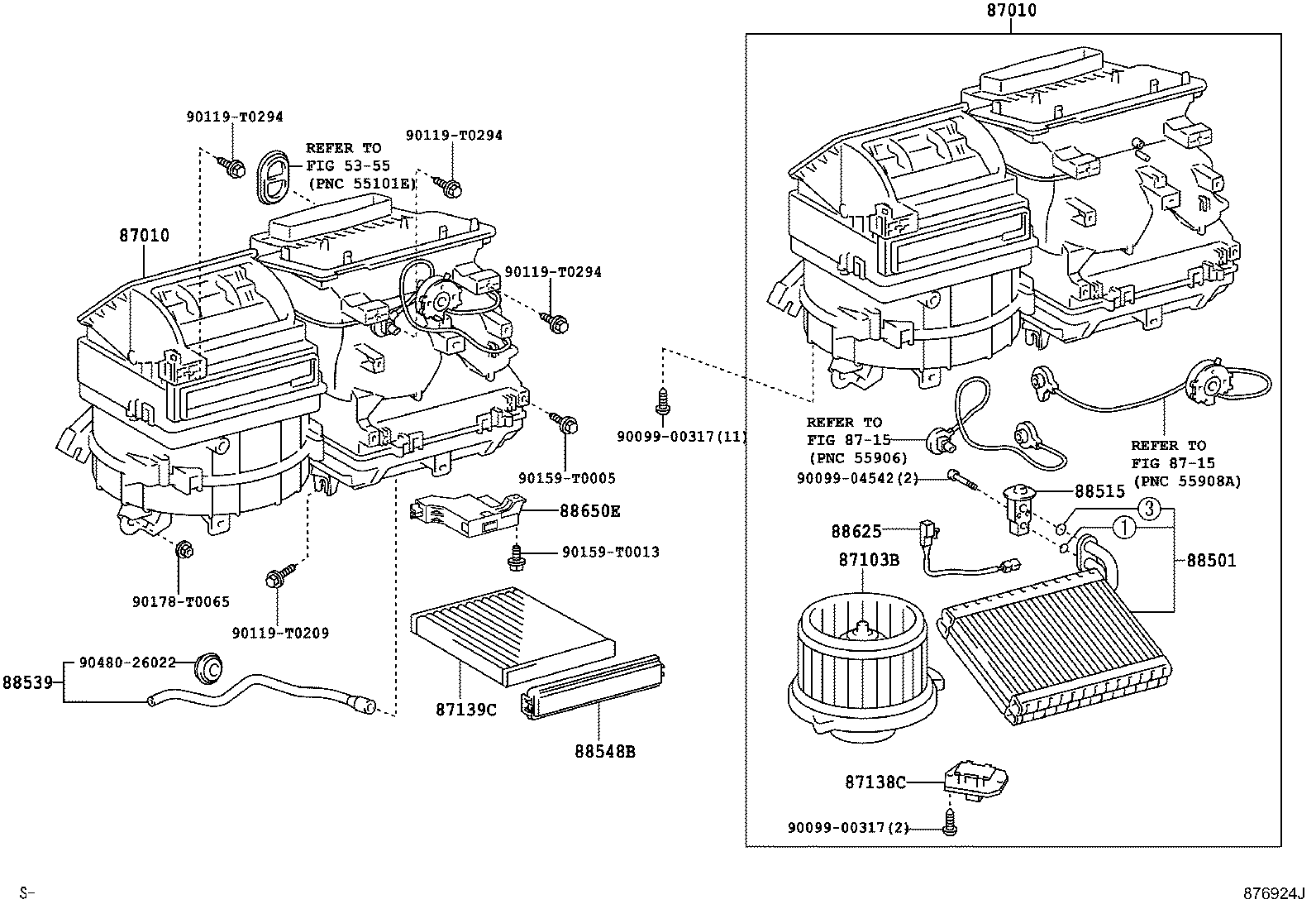 87103-0K040 MOTOR SUB-ASSY, BLOWER W/FAN product image