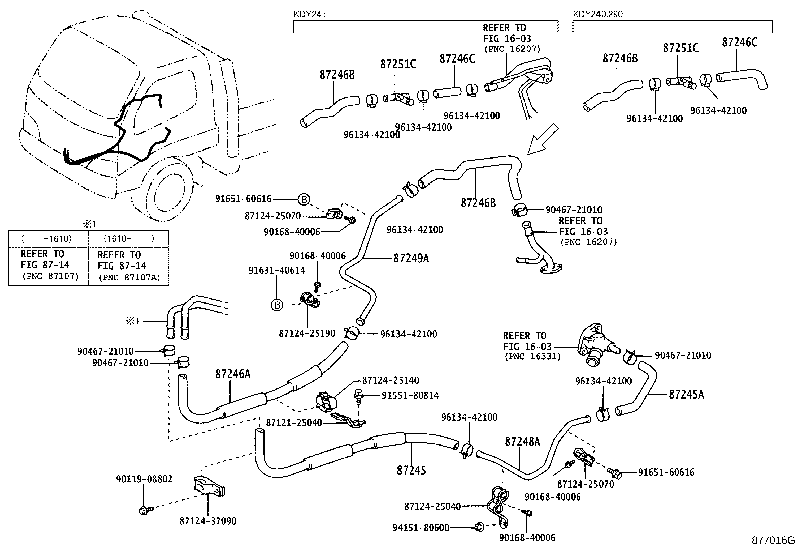 87245-25470 HOSE, REAR HEATER WATER OUTLET, B product image