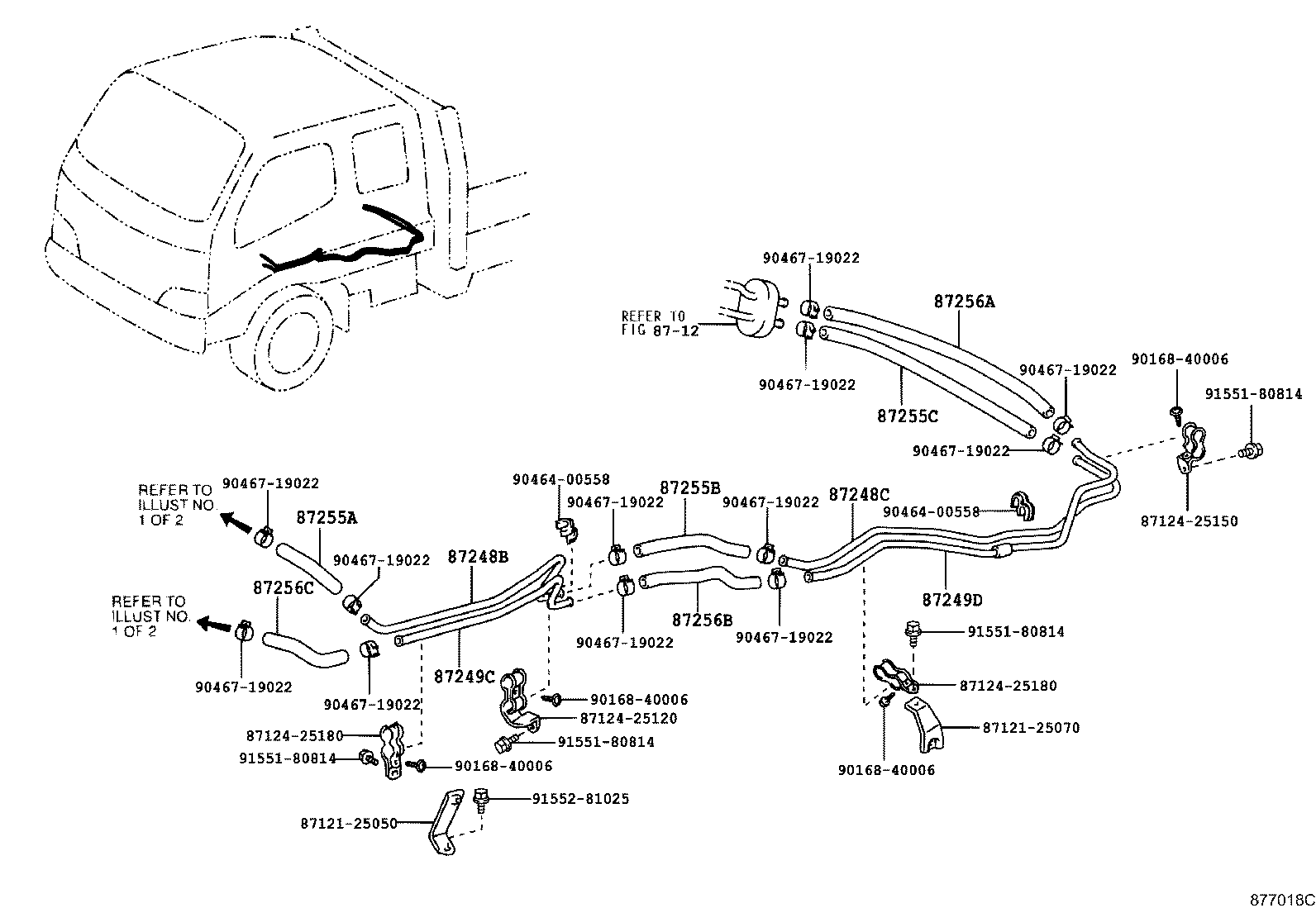 87245-25470 HOSE, REAR HEATER WATER OUTLET, B product image