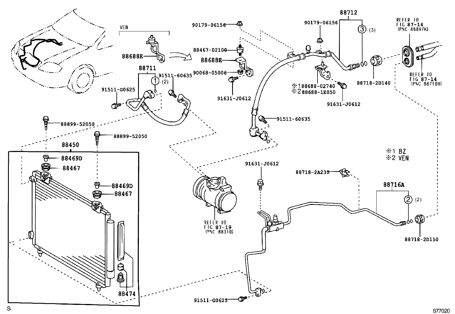 88688-02830 BRACKET, COOLER REFRIGERANT HOSE, NO.1 product image
