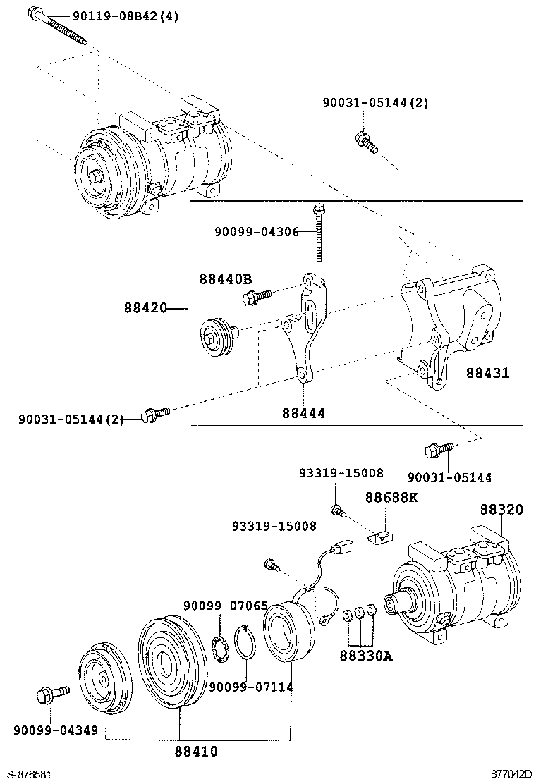 88345-37221 BRACKET, COMPRESSOR MOUNTING product image