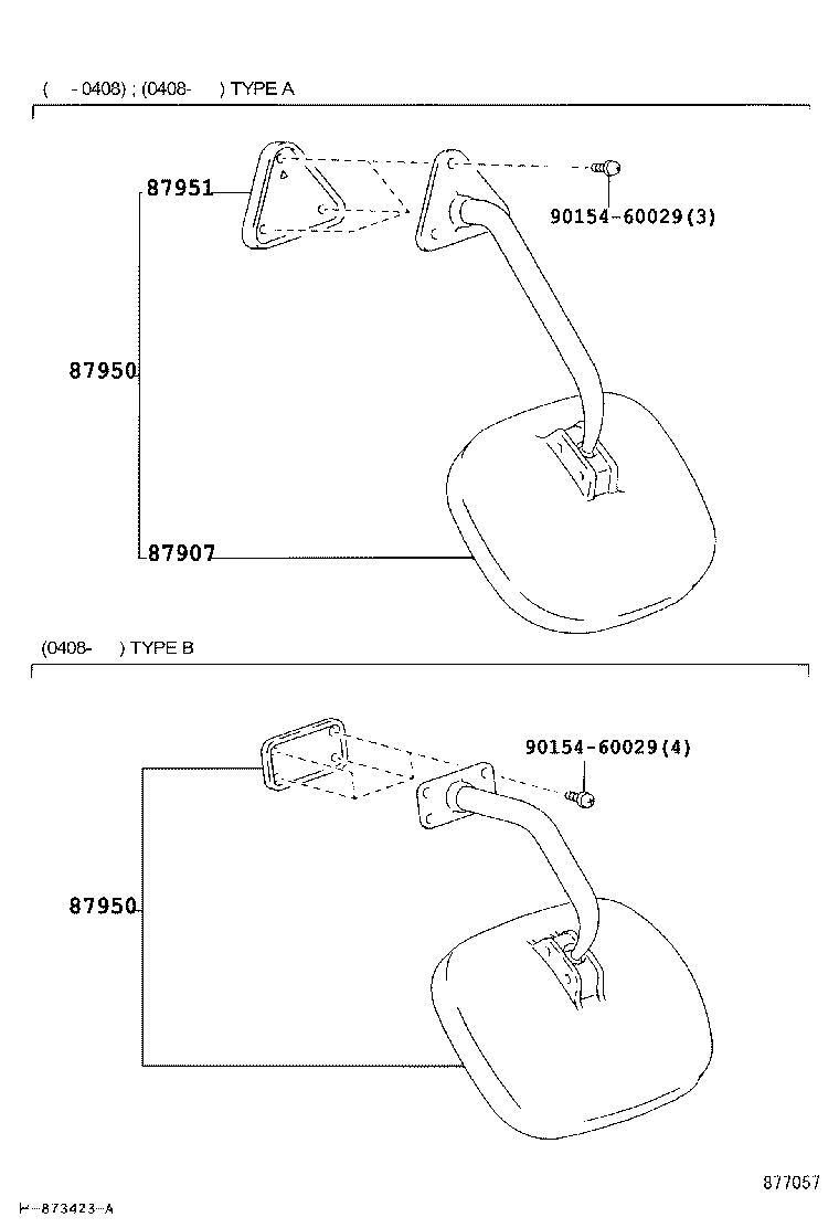 87810-36031 MIRROR ASSY, INNER REAR VIEW product image