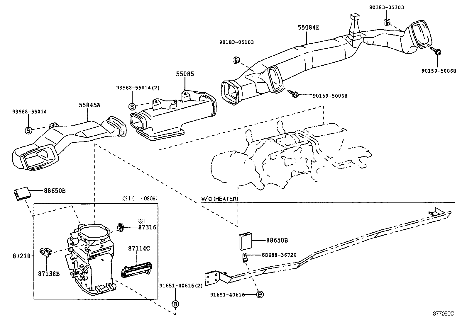 55085-36010 DUCT SUB-ASSY, HEATER TO REGISTER, NO.2 product image