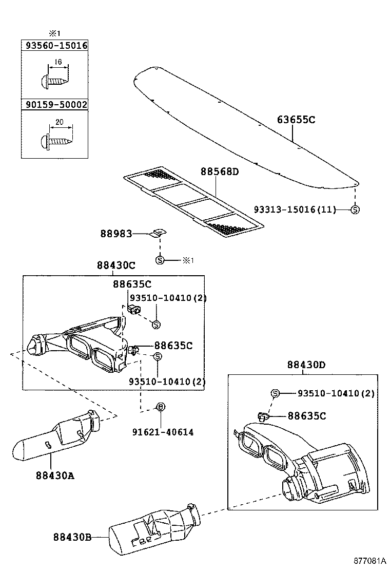 55085-36010 DUCT SUB-ASSY, HEATER TO REGISTER, NO.2 product image