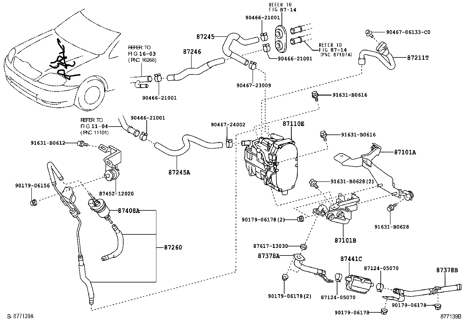 87245-13010 HOSE, HEATER WATER, INLET product image