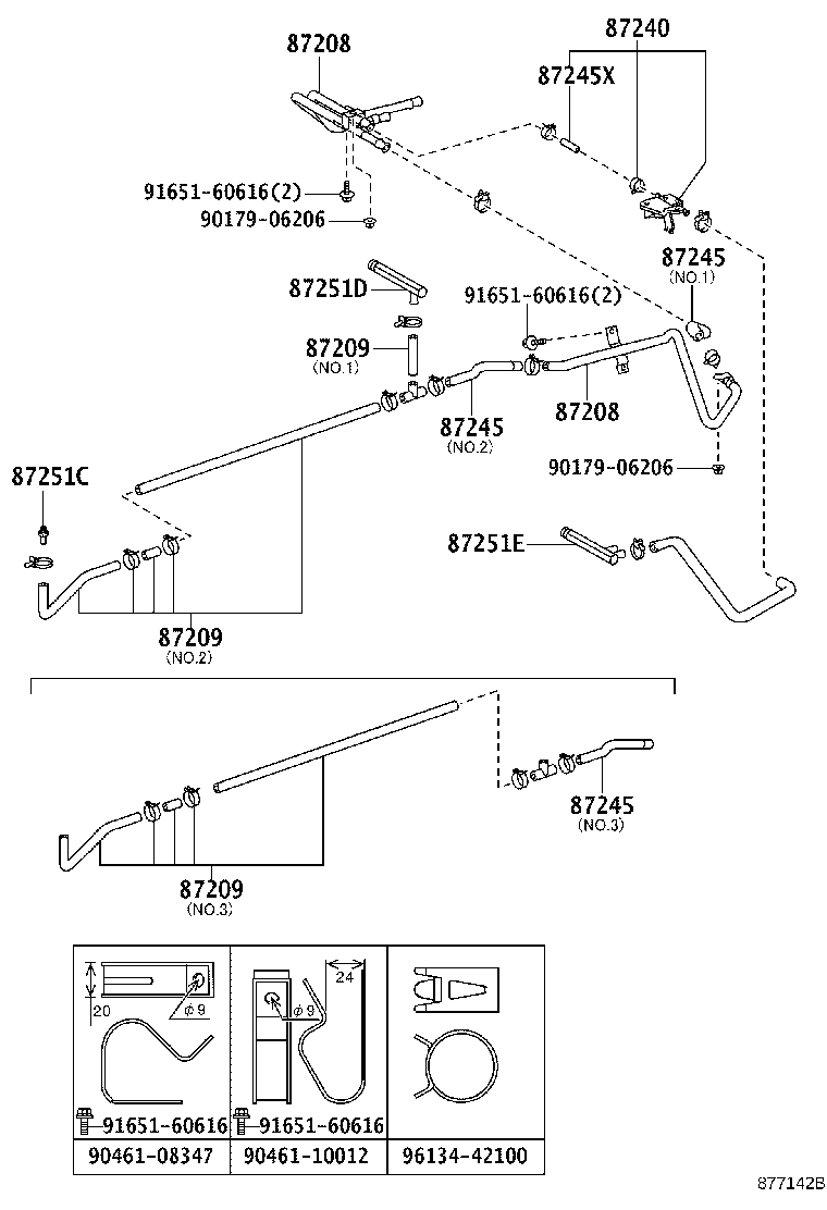 87245-3C461 HOSE, HEATER WATER, INLET B product image