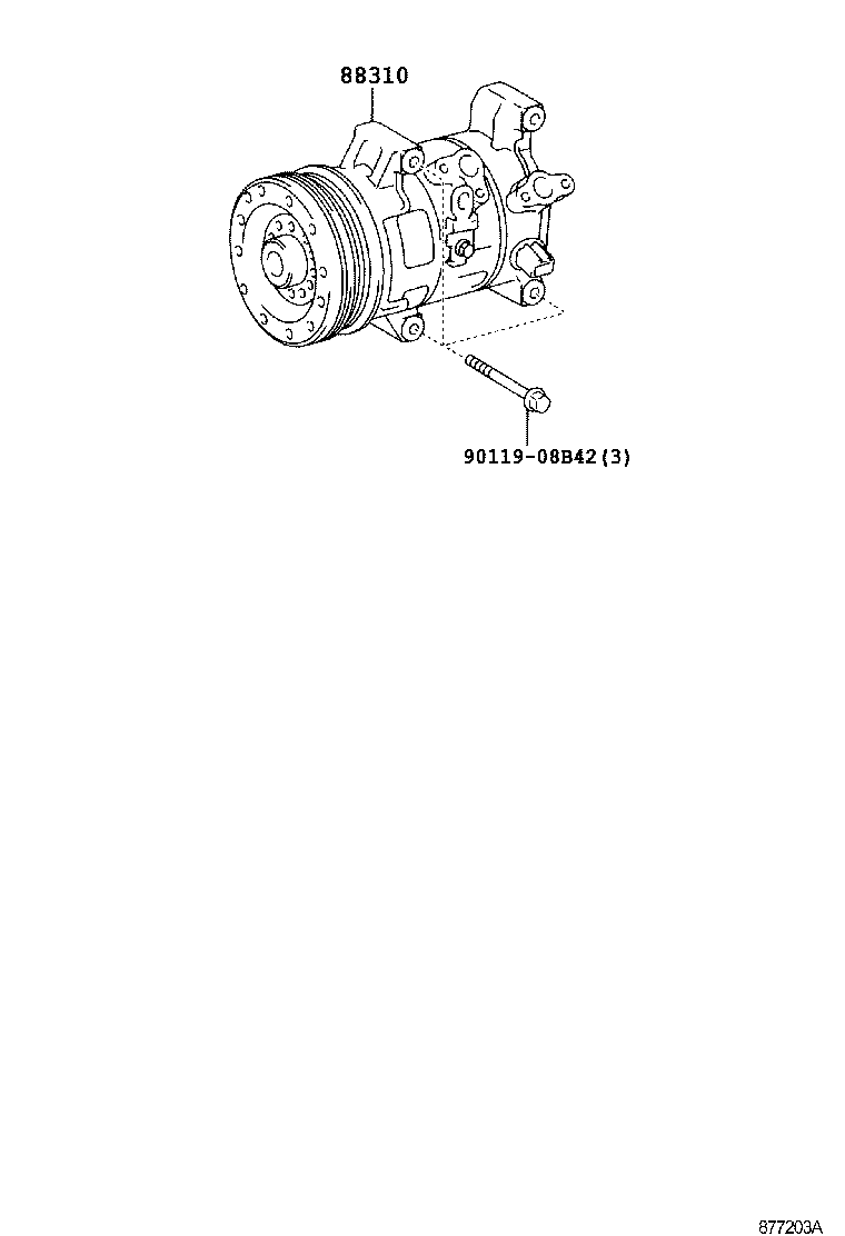 88310-44280 COMPRESSOR ASSY, W/PULLEY product image