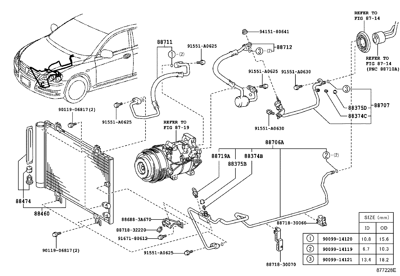 88706-22040 TUBE SUB-ASSY, LIQUID, A product image