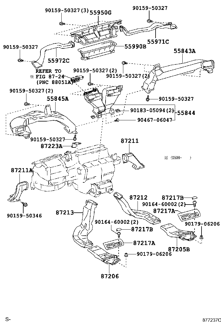 55844-30220 DUCT, HEATER TO REGISTER, NO.2 product image