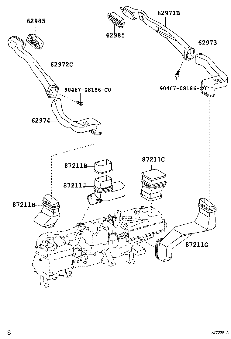 55844-30220 DUCT, HEATER TO REGISTER, NO.2 product image