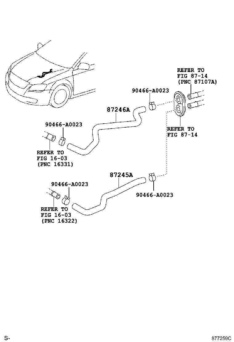 87245-07130 HOSE, HEATER WATER, OUTLET A product image
