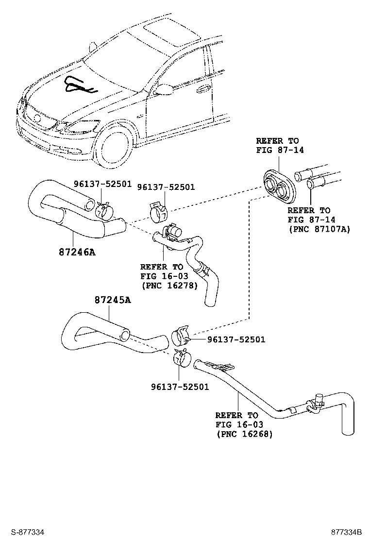 Toyota 87245-30A00 HOSE, HEATER WATER, INLET A