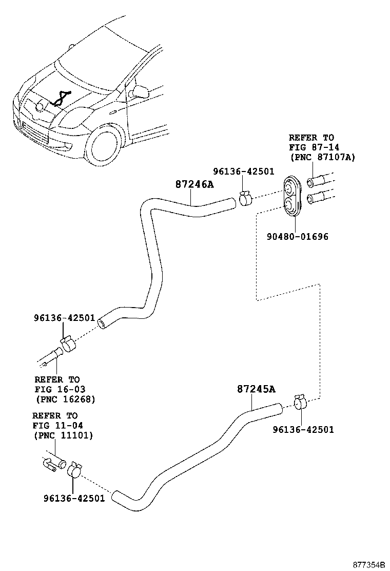 Toyota 87245-52100 HOSE, HEATER WATER, OUTLET A