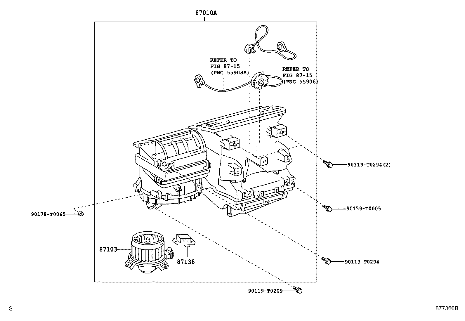 87103-0K120 MOTOR SUB-ASSY, HEATER BLOWER, W/FAN product image