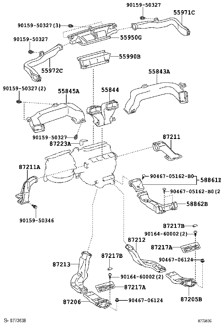 55844-30240 DUCT, HEATER TO REGISTER, NO.2 product image