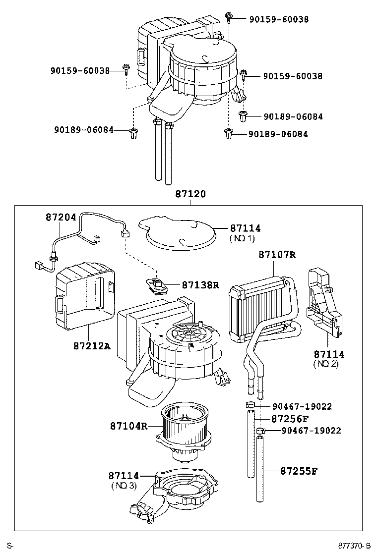 Toyota 87107-26170 UNIT SUB-ASSY, REAR HEATER