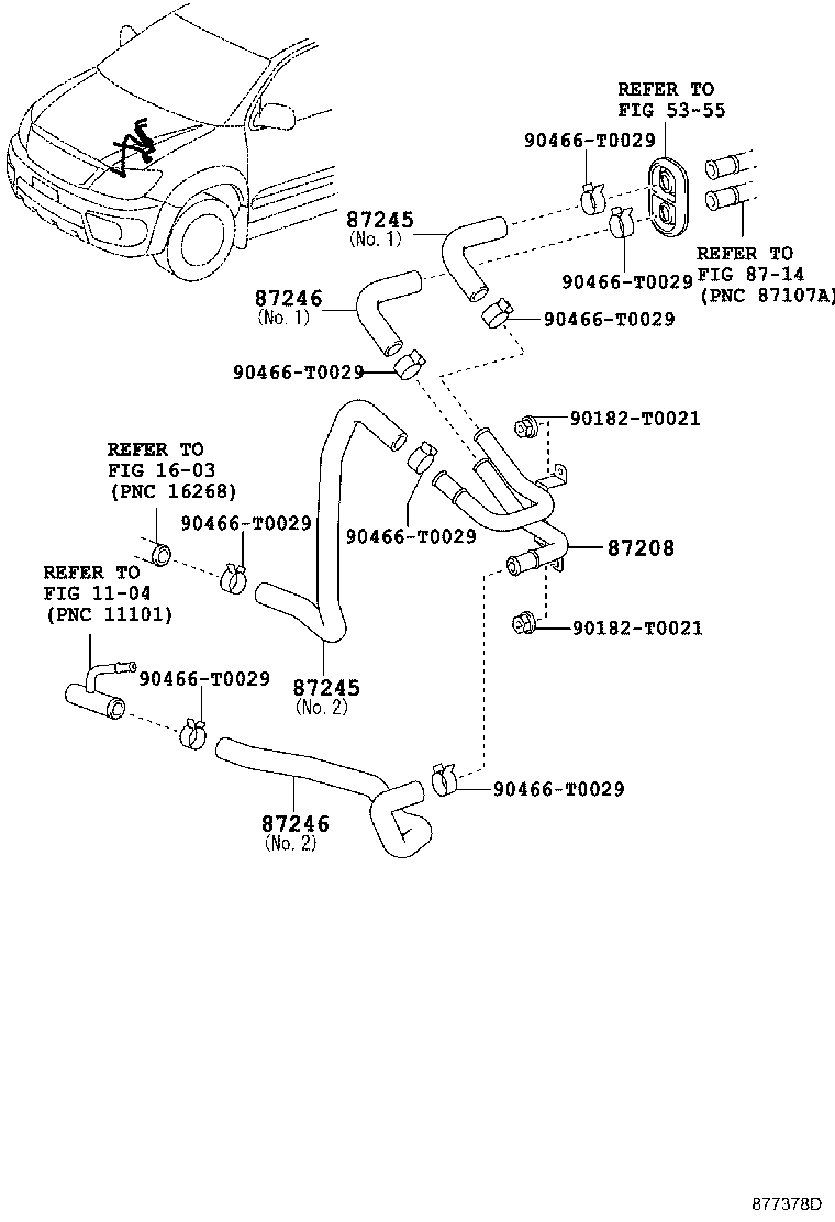 87245-0K620 HOSE, HEATER WATER, OUTLET A product image