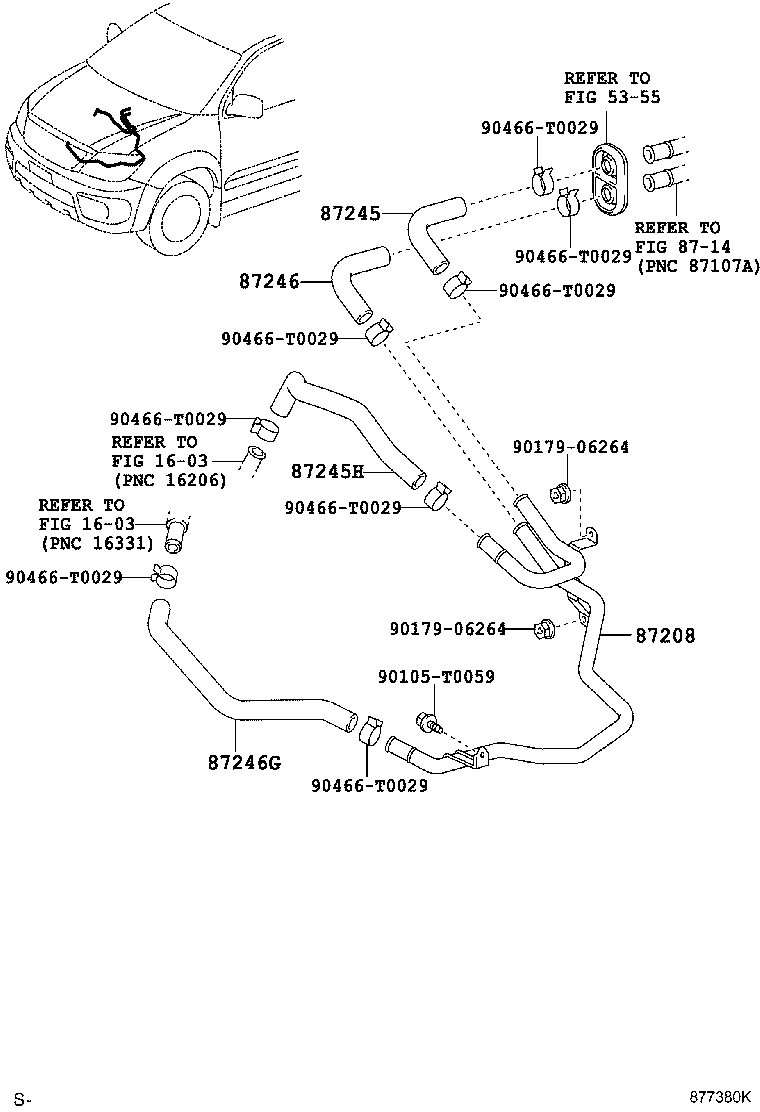 87245-0K620 HOSE, HEATER WATER, OUTLET A product image