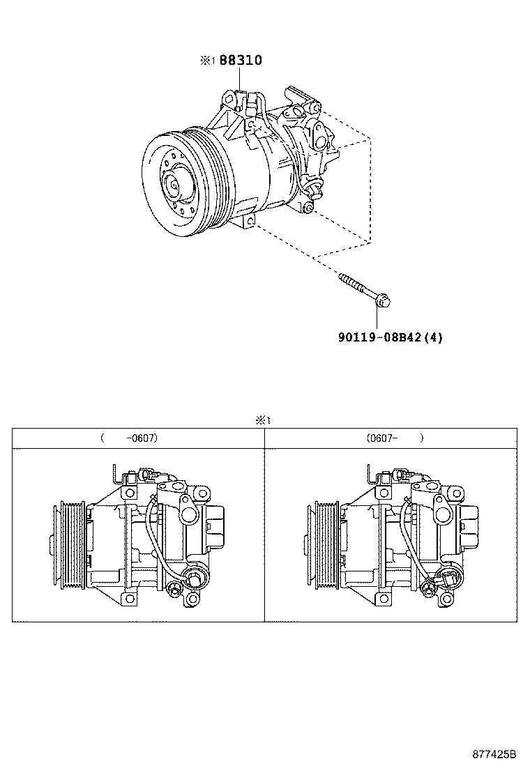 88310-52491 COMPRESSOR ASSY, W/PULLEY product image
