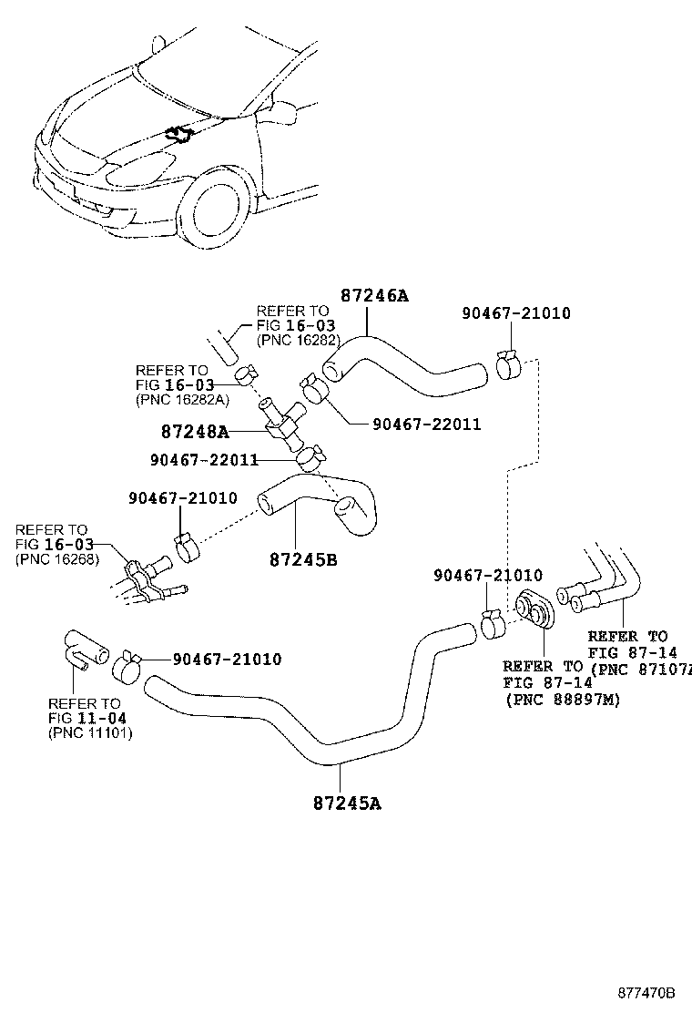 87245-21180 HOSE, HEATER WATER, OUTLET A product image