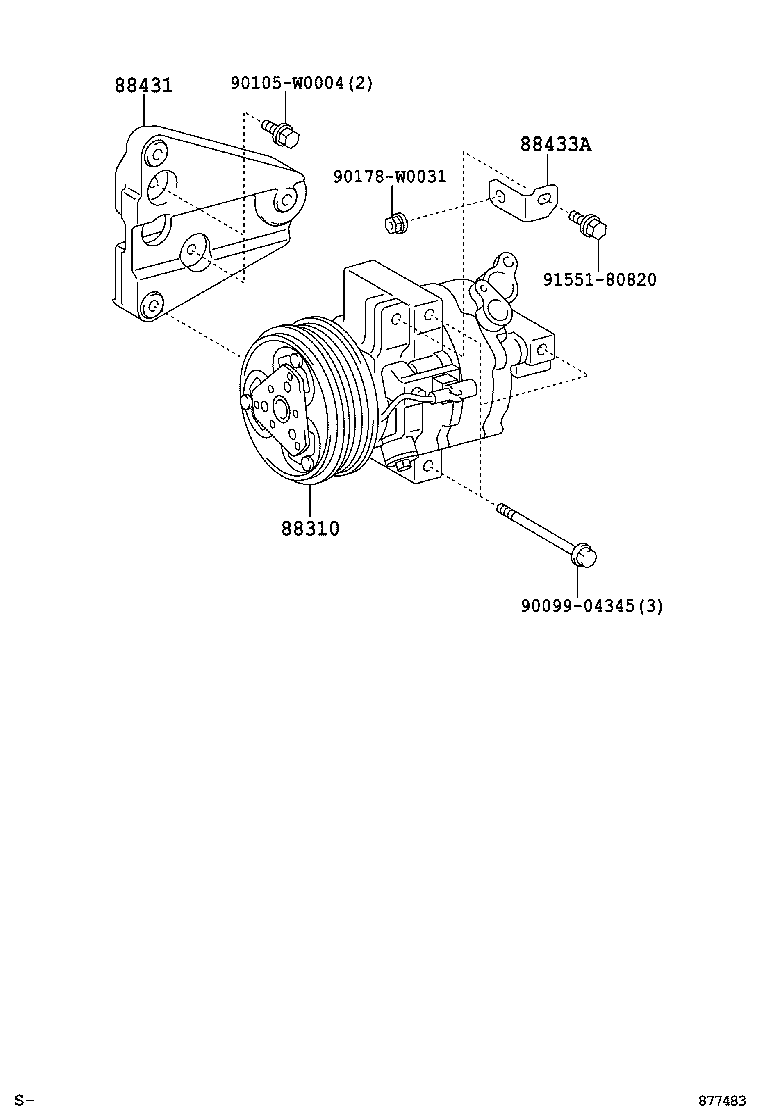 88310-0H020 COMPRESSOR ASSY, W/PULLEY product image