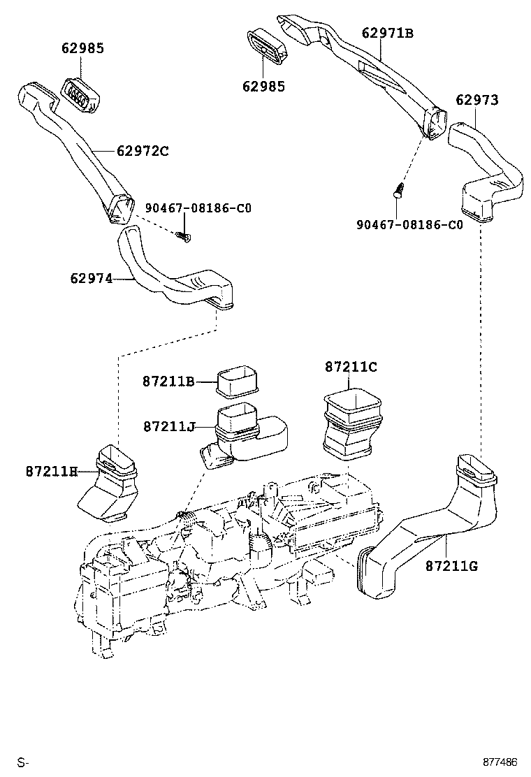 87205-0N010 GUIDE SUB-ASSY, AIR DUCT, RH product image
