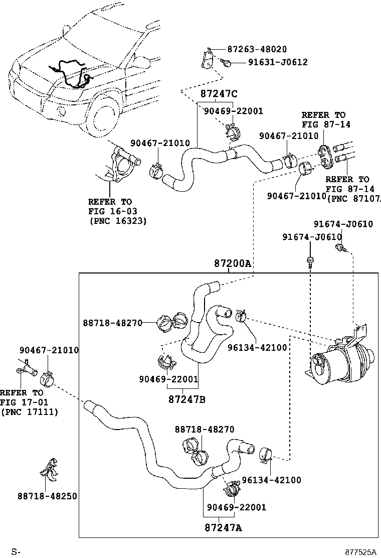 87208-48110 PIPE, HEATER WATER INLET, A product image