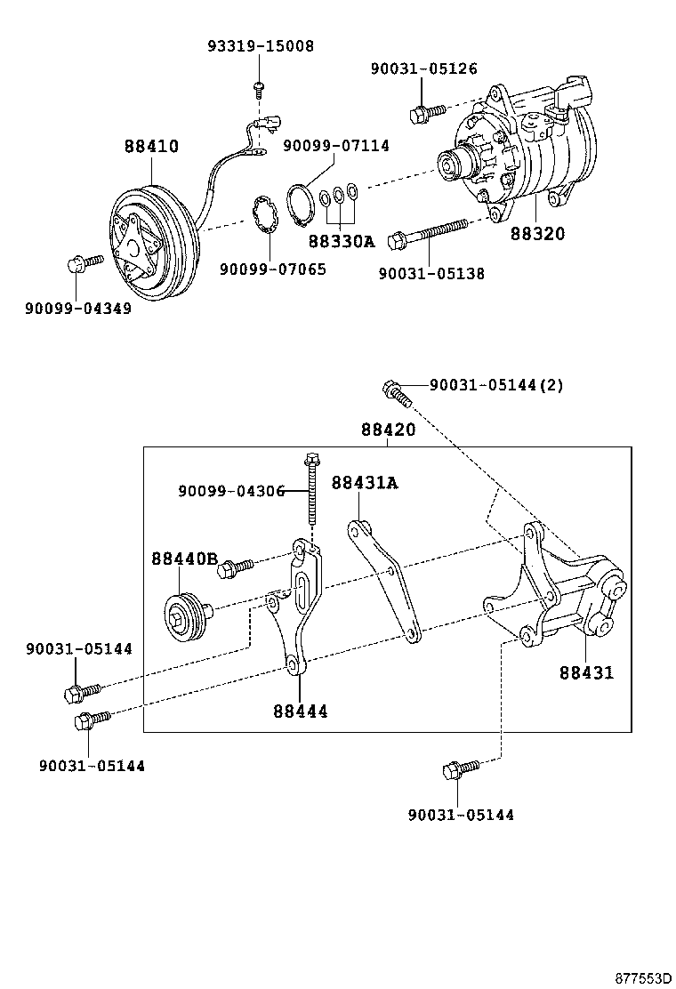 88444-37100 BRACKET, IDLE PULLEY product image