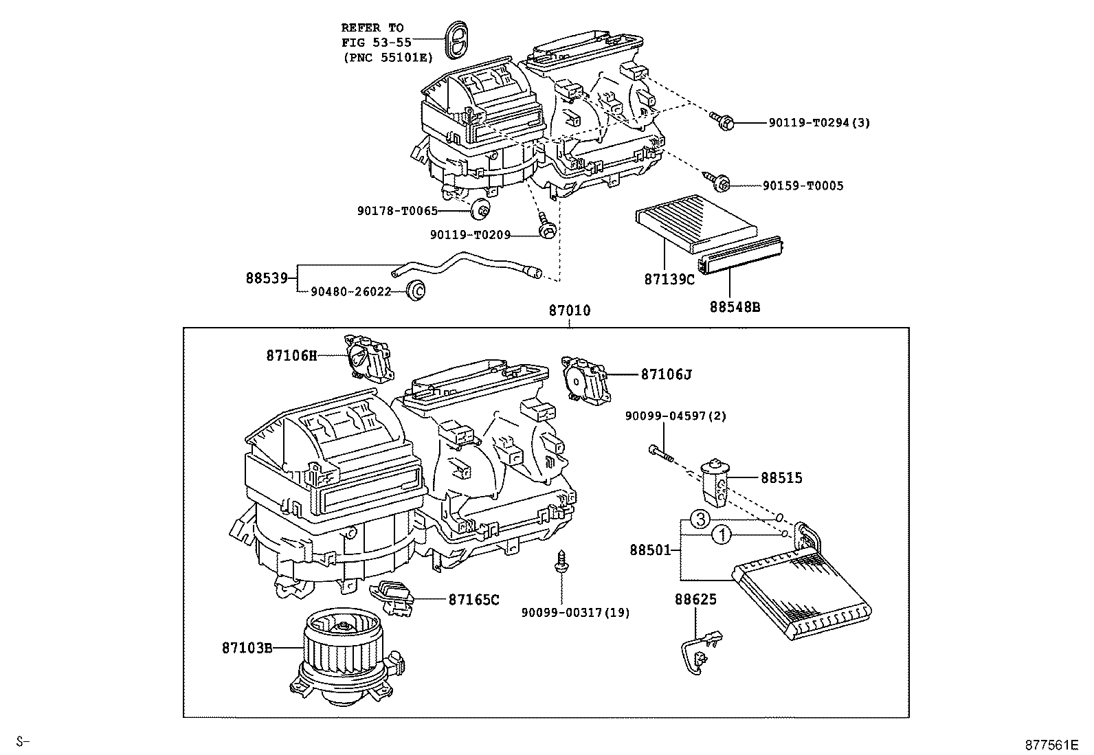 87103-0K040 MOTOR SUB-ASSY, BLOWER W/FAN product image