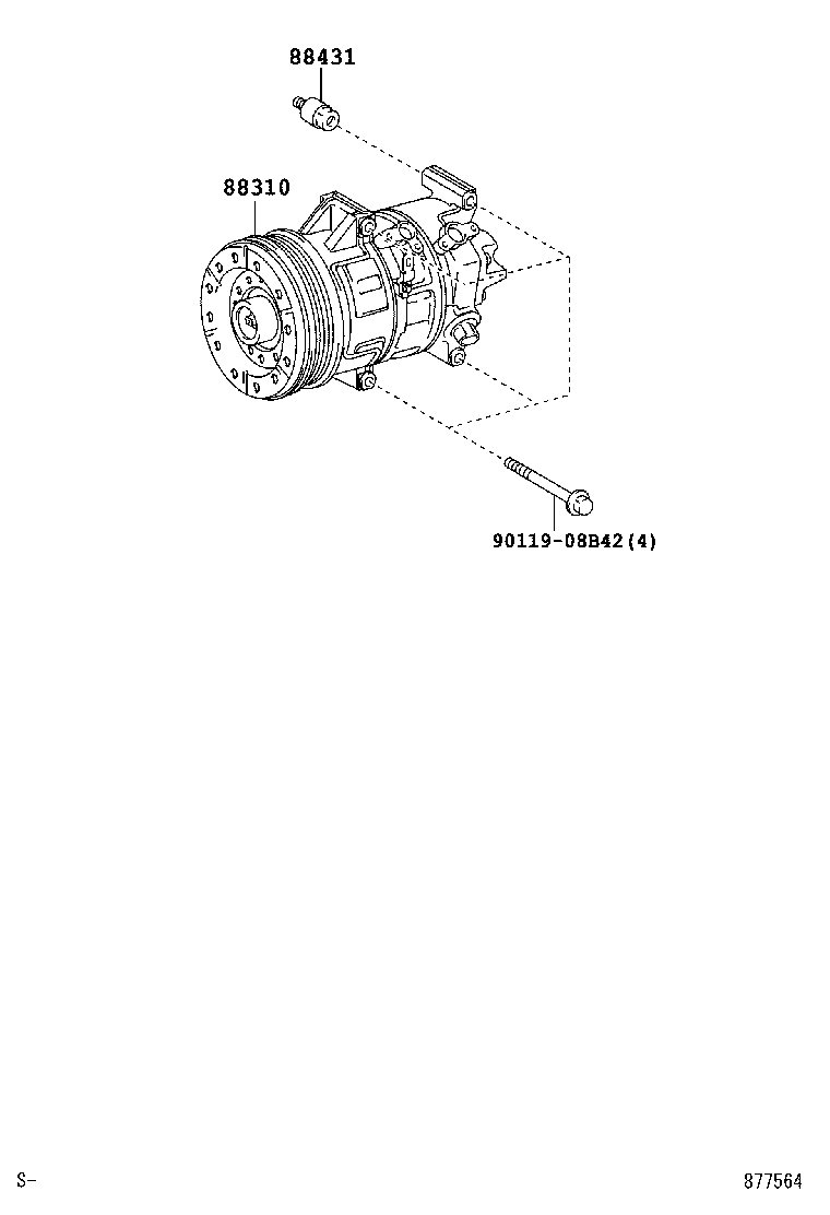 88310-05090 COMPRESSOR ASSY, W/PULLEY product image