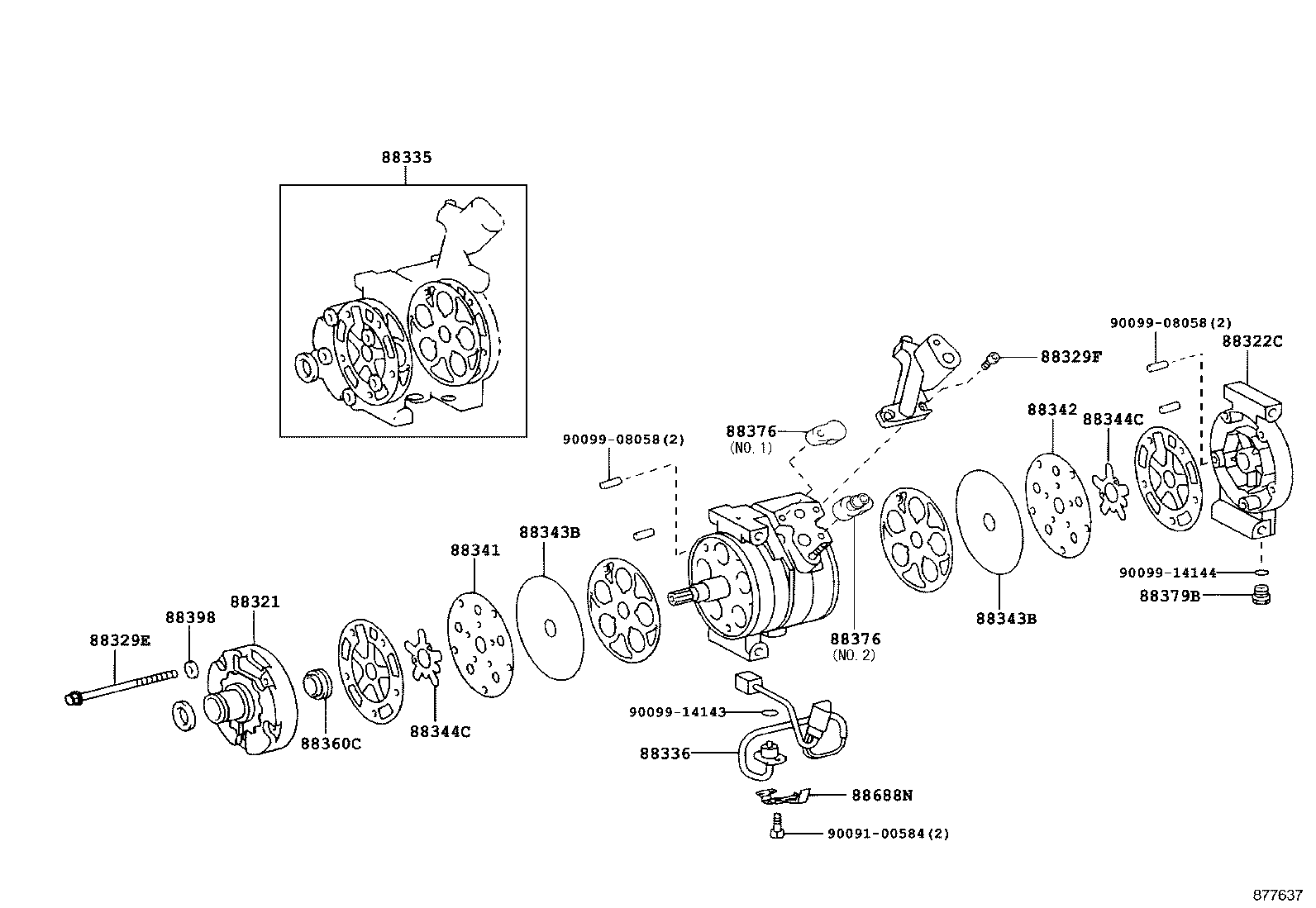 88688-03030 BRACKET, COOLER COMPRESSOR product image