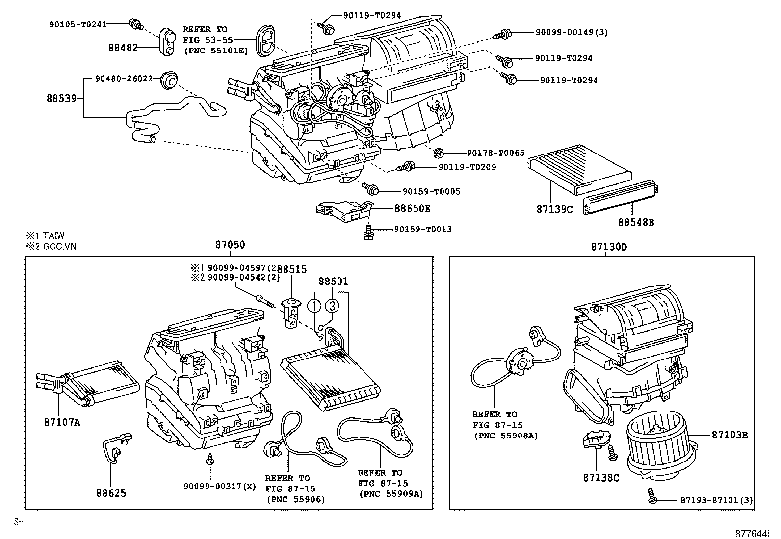 87103-0K040 MOTOR SUB-ASSY, BLOWER W/FAN product image