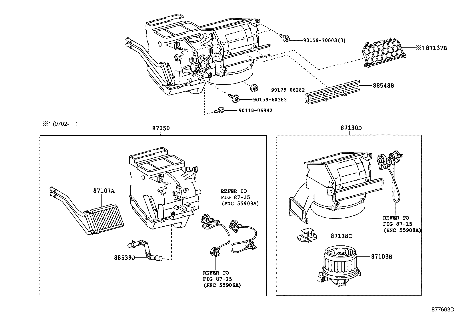 87103-52121 MOTOR SUB-ASSY, BLOWER W/FAN product image